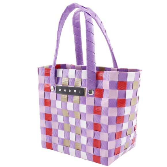 MARNI Flower cafe picnic bag Handbag Micro Basket purple polypropylene Women - Picture 4 of 8